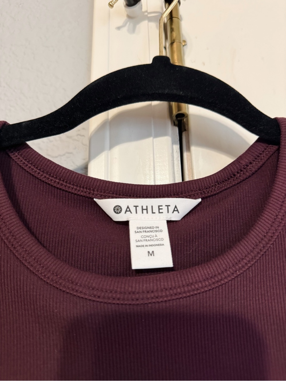 Athleta Signature Rib Crop Tank In Spiced Cabernet M - Picture 3 of 4